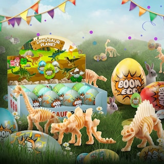 Foto 5 | Huevos De Dinosaurio De Pascua De Juguete Temi, Paquete De 12 Para Niños De 3 A 8 Años - Venta Internacional.