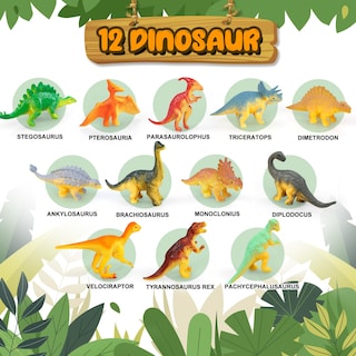 Foto 2 | Toy Sound Book + 12 Figuras De Dinosaurios De Juguete Para Niños De 3 A 6 Años - Venta Internacional.