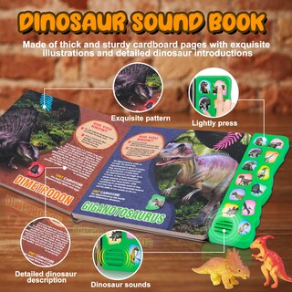 Foto 3 | Toy Sound Book + 12 Figuras De Dinosaurios De Juguete Para Niños De 3 A 6 Años - Venta Internacional.