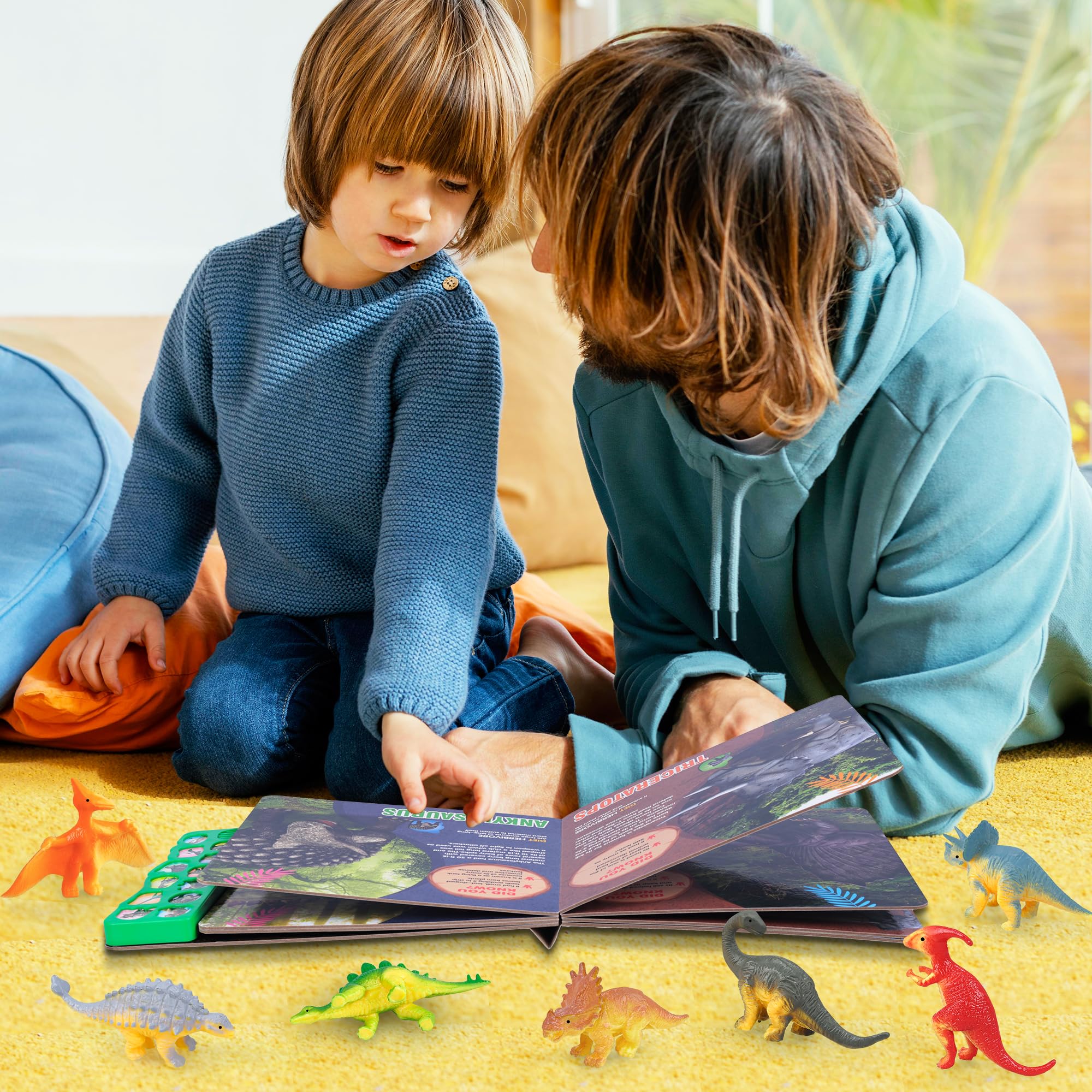 Foto 7 pulgar | Toy Sound Book + 12 Figuras De Dinosaurios De Juguete Para Niños De 3 A 6 Años - Venta Internacional.