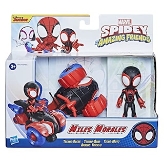 Foto 4 | Figura de Acción Y Vehículo Tecno-racer Marvel Spidey Miles - Venta Internacional