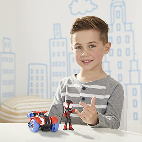 Foto 7 pulgar | Figura de Acción Y Vehículo Tecno-racer Marvel Spidey Miles - Venta Internacional