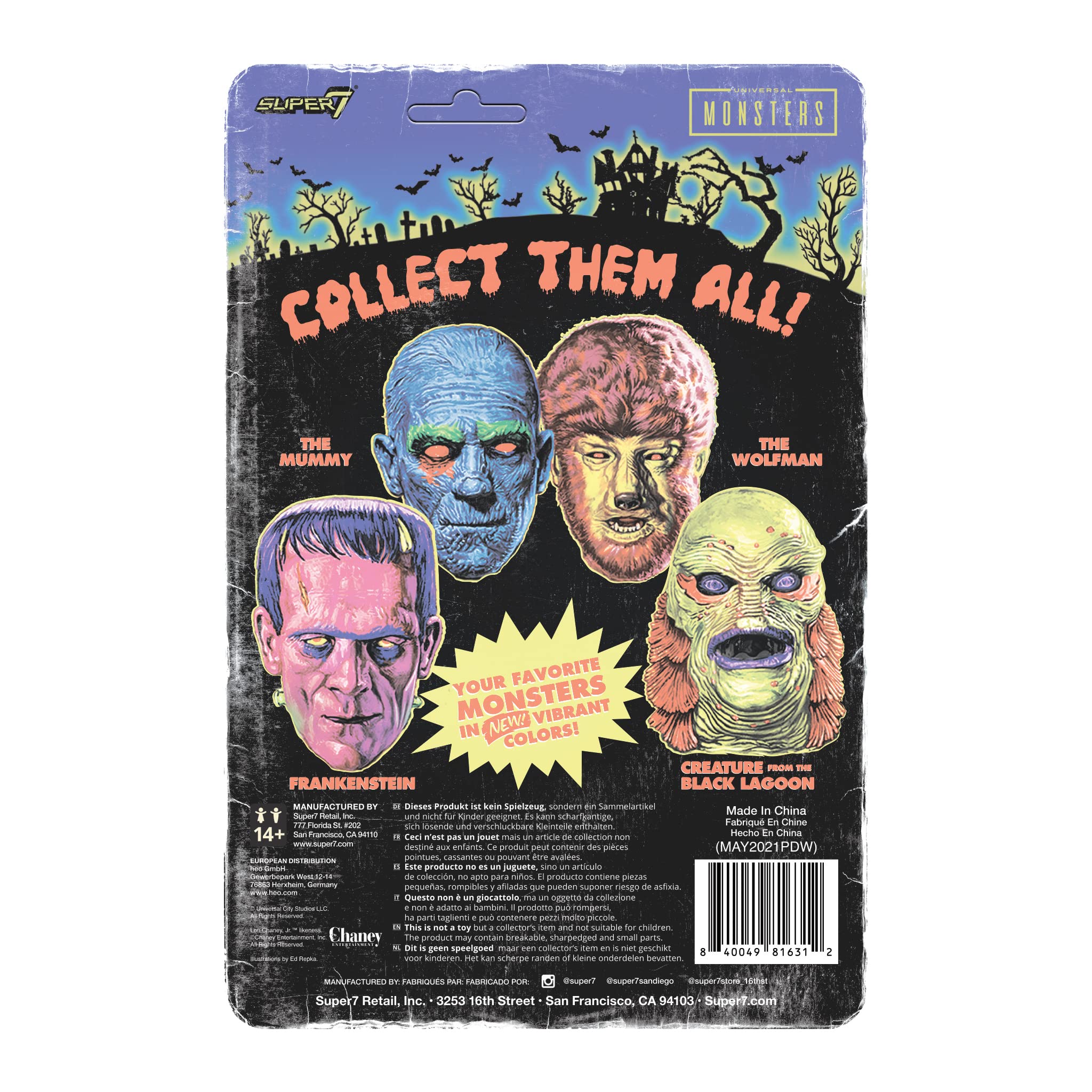 Foto 4 pulgar | Figura de Acción Super7 Universal Monsters Frankenstein 9,5 cm - Venta Internacional