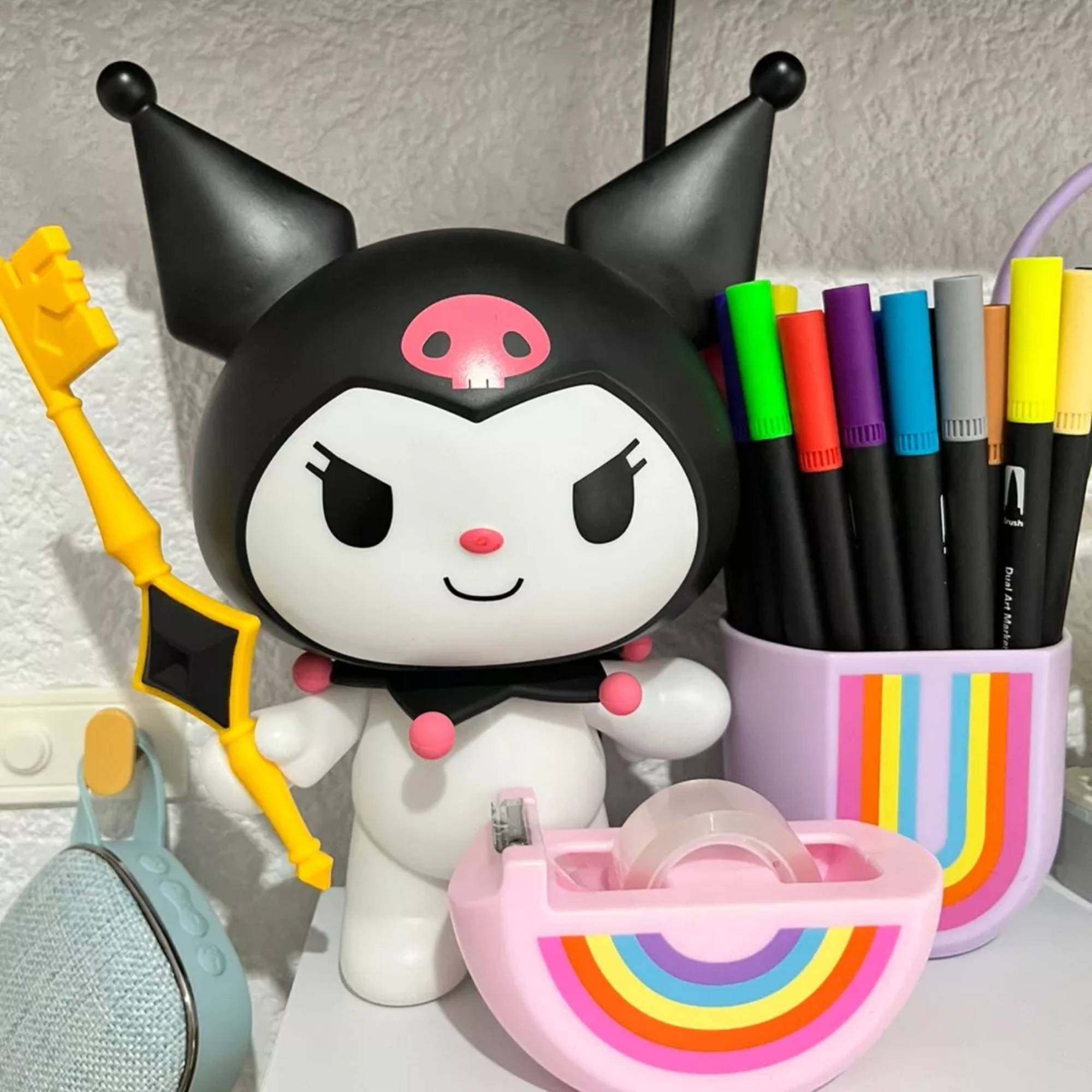 Foto 9 pulgar | Figura Kuromi Sanrio Anime Hello Kitty 22cm Grande Kawaii