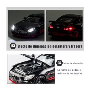 Foto 4 | Coche De Juguete Mercedes-benz Gtr LabG de Metal 1:32 Negro