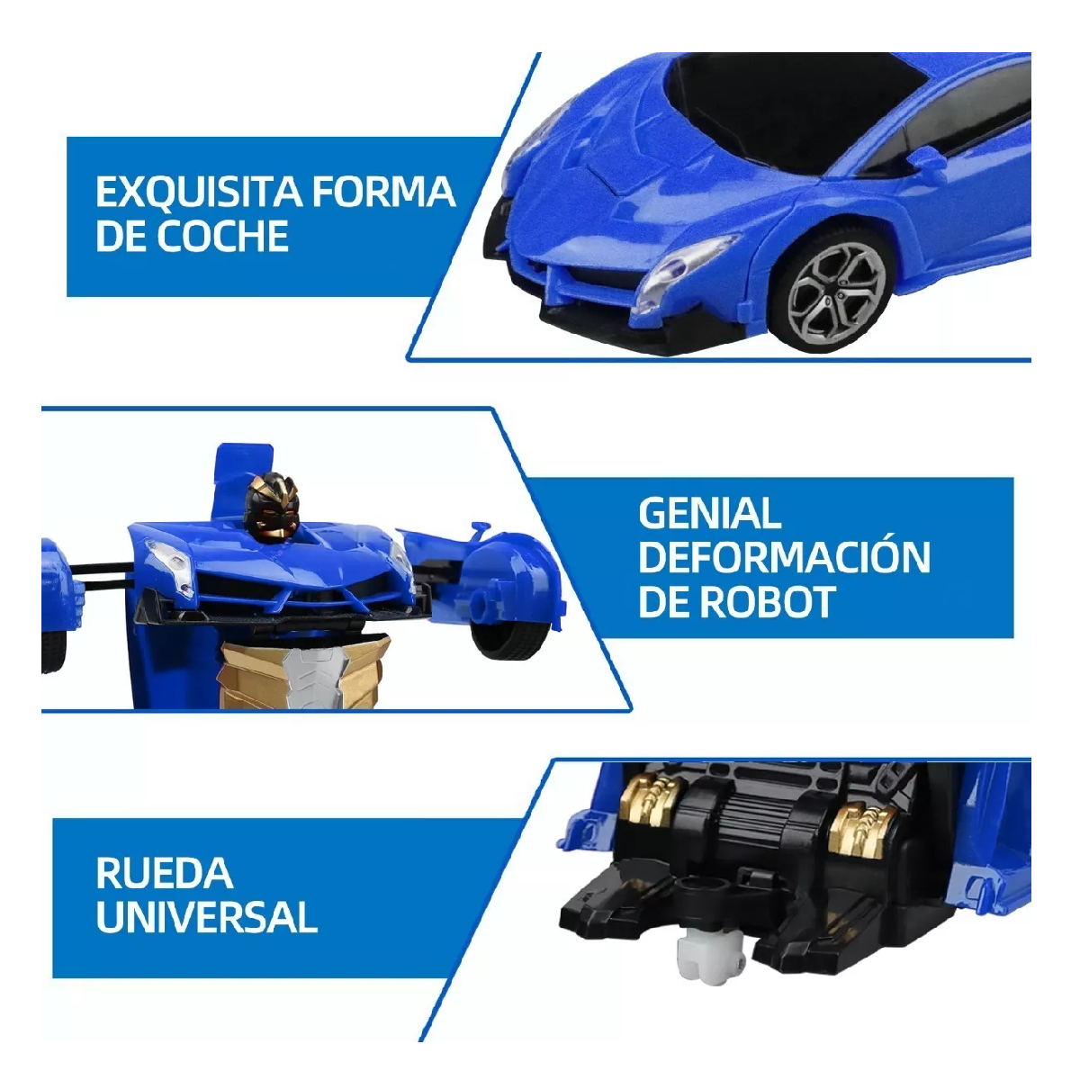 Foto 4 pulgar | Carro de Control Remoto Rotación de 360° Azul