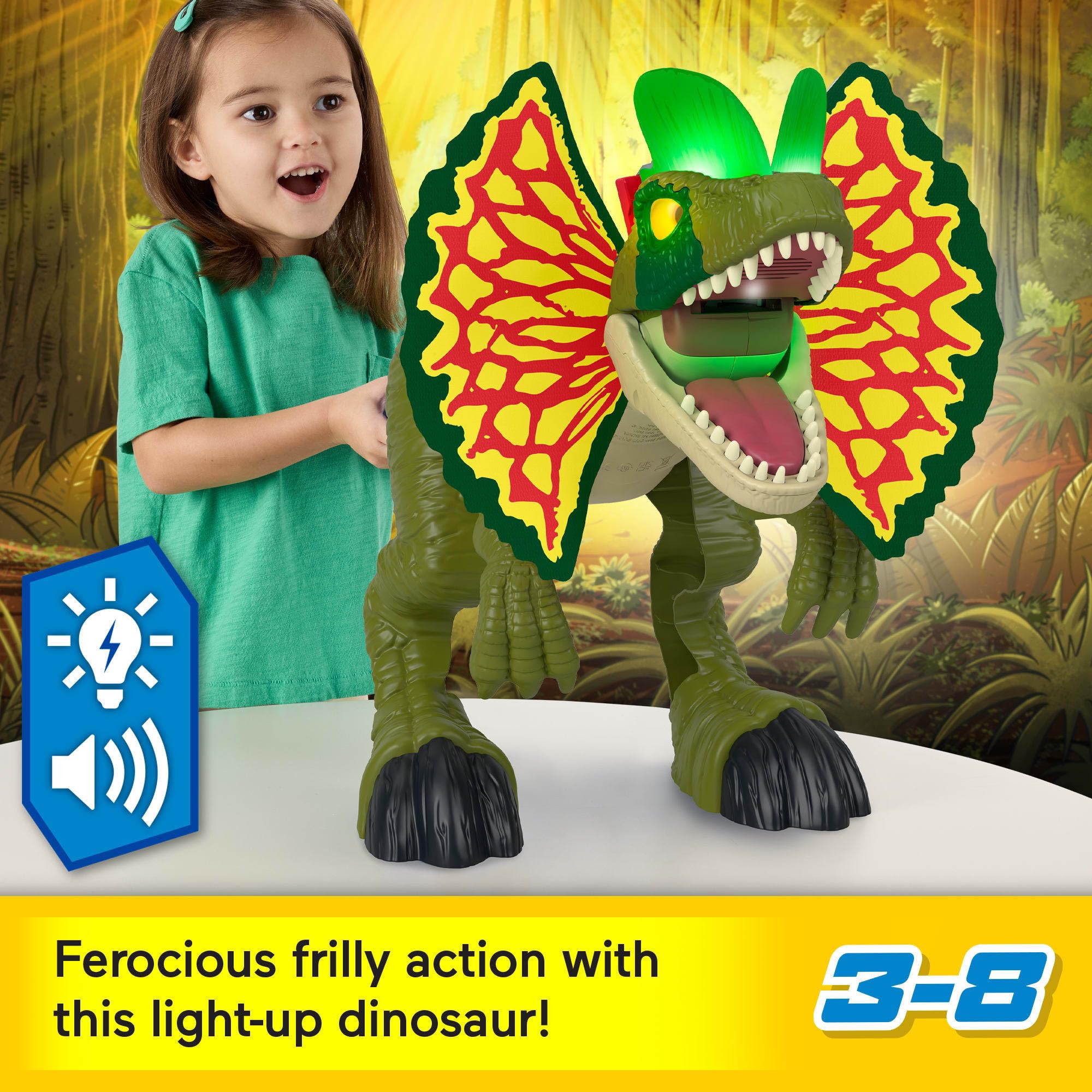 Foto 3 pulgar | Dinosaurio De Juguete Fisher-price Imaginext Jurassic World Dilophosaurus - Venta Internacional.