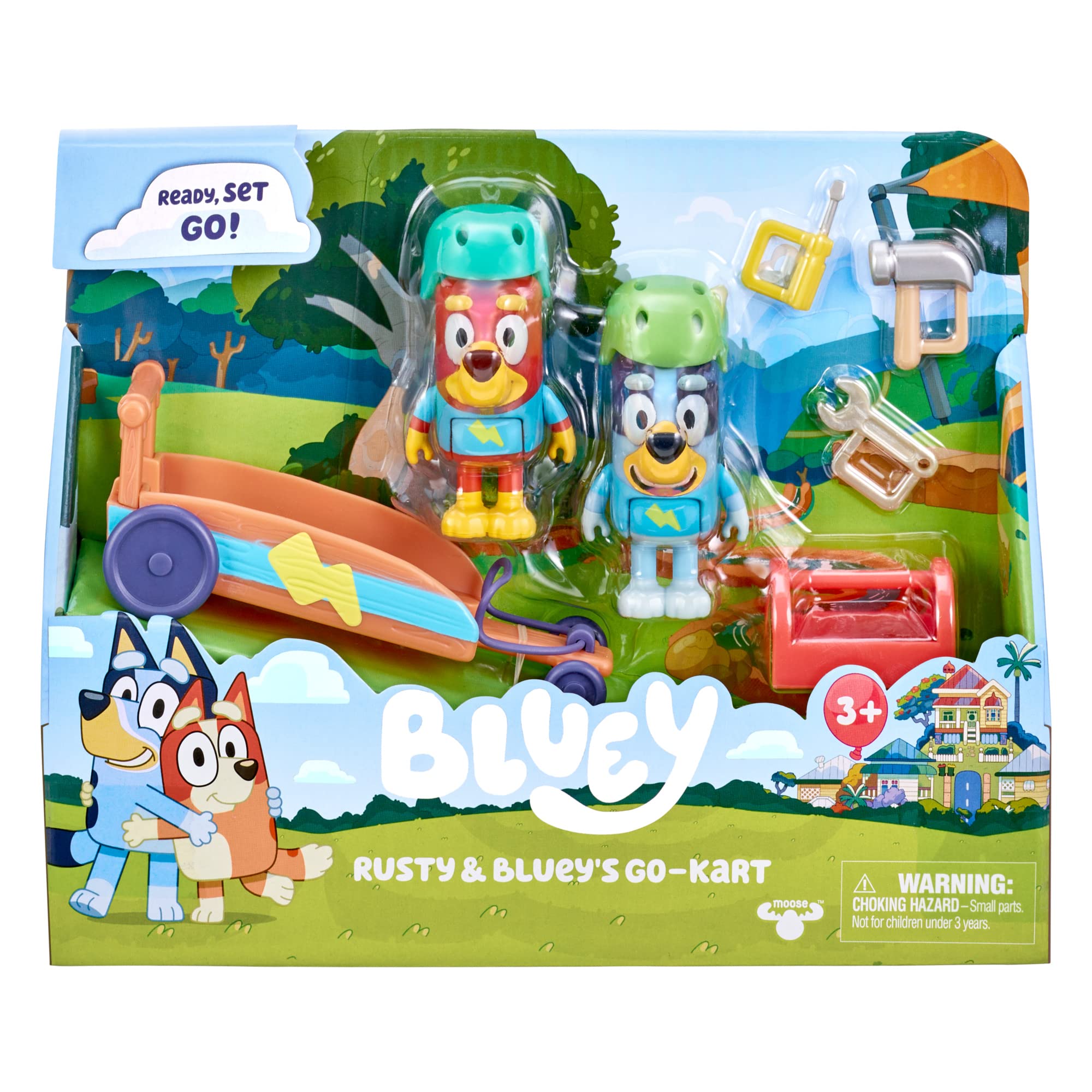 Foto 2 | Pack De Vehículos Y Figuras De Juguete Bluey Rusty Go-kart De 6-8 Cm - Venta Internacional.