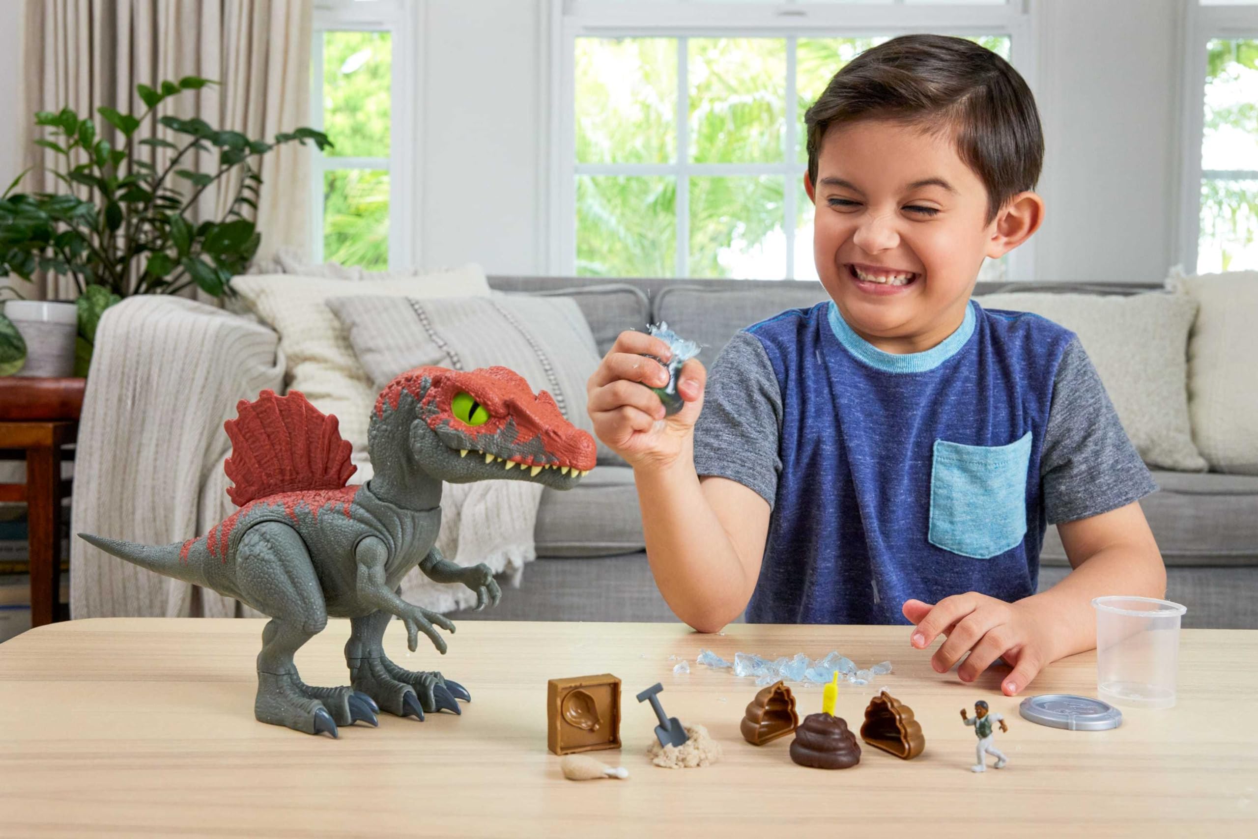 Foto 2 | Figura De Acción Mattel Jurassic World Crasher Spinosaurus - Venta Internacional.