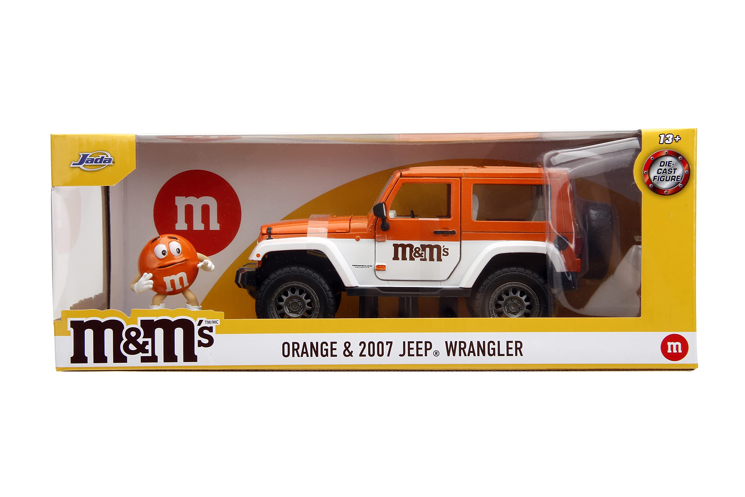 Foto 4 pulgar | Coche Fundido A Presión Jada Toys M&m's Jeep Wrangler 2007 1:24 Con Figu - Venta Internacional.