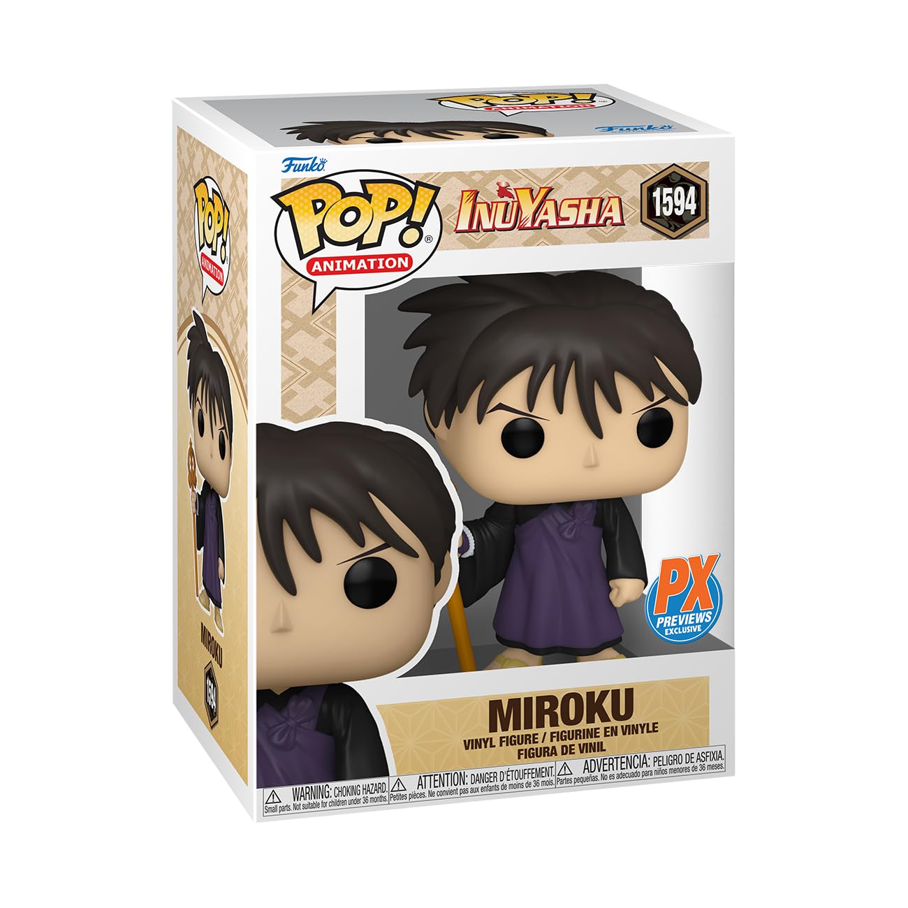 Foto 3 pulgar | Figura De Vinilo Funko Pop! Animación: Inuyasha Miroku, 10 Cm - Venta Internacional.