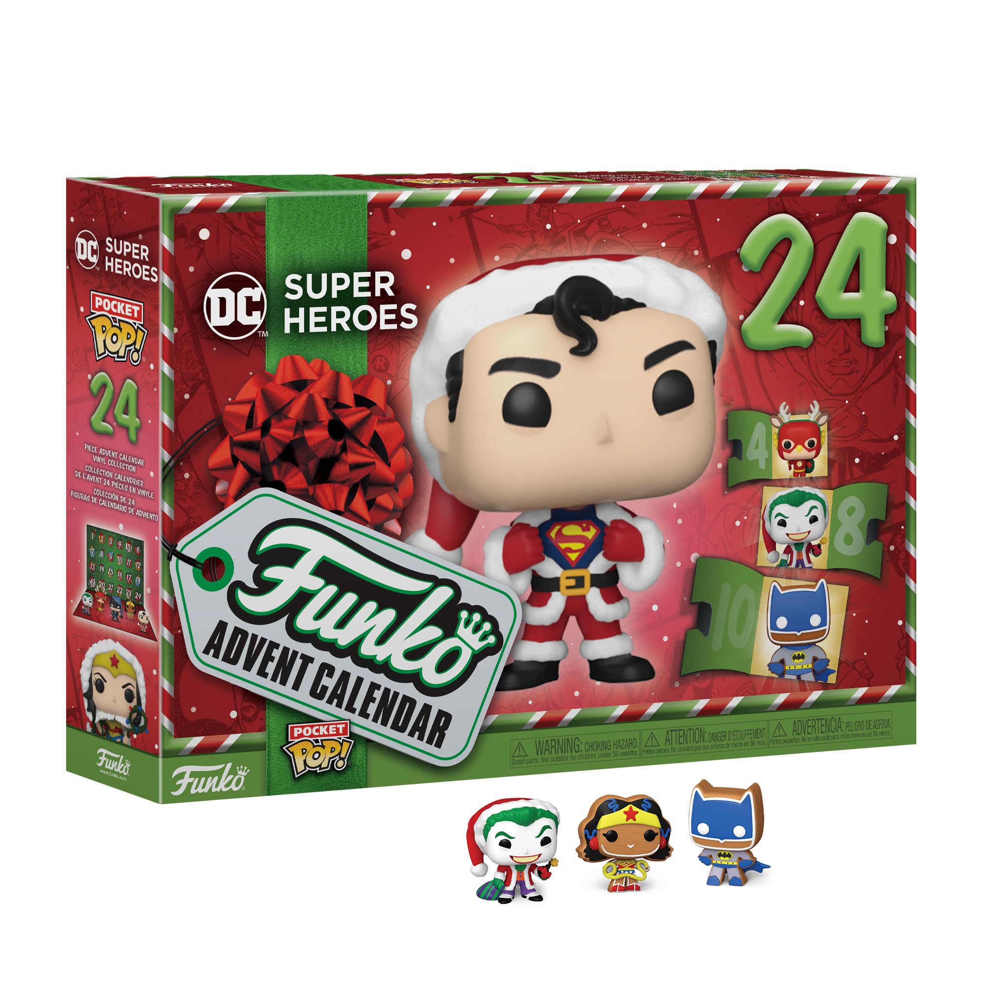Foto 2 pulgar | Calendario De Adviento Funko Pop! Dc Super Heroes 2023 Con 24 Bolsillos - Venta Internacional.