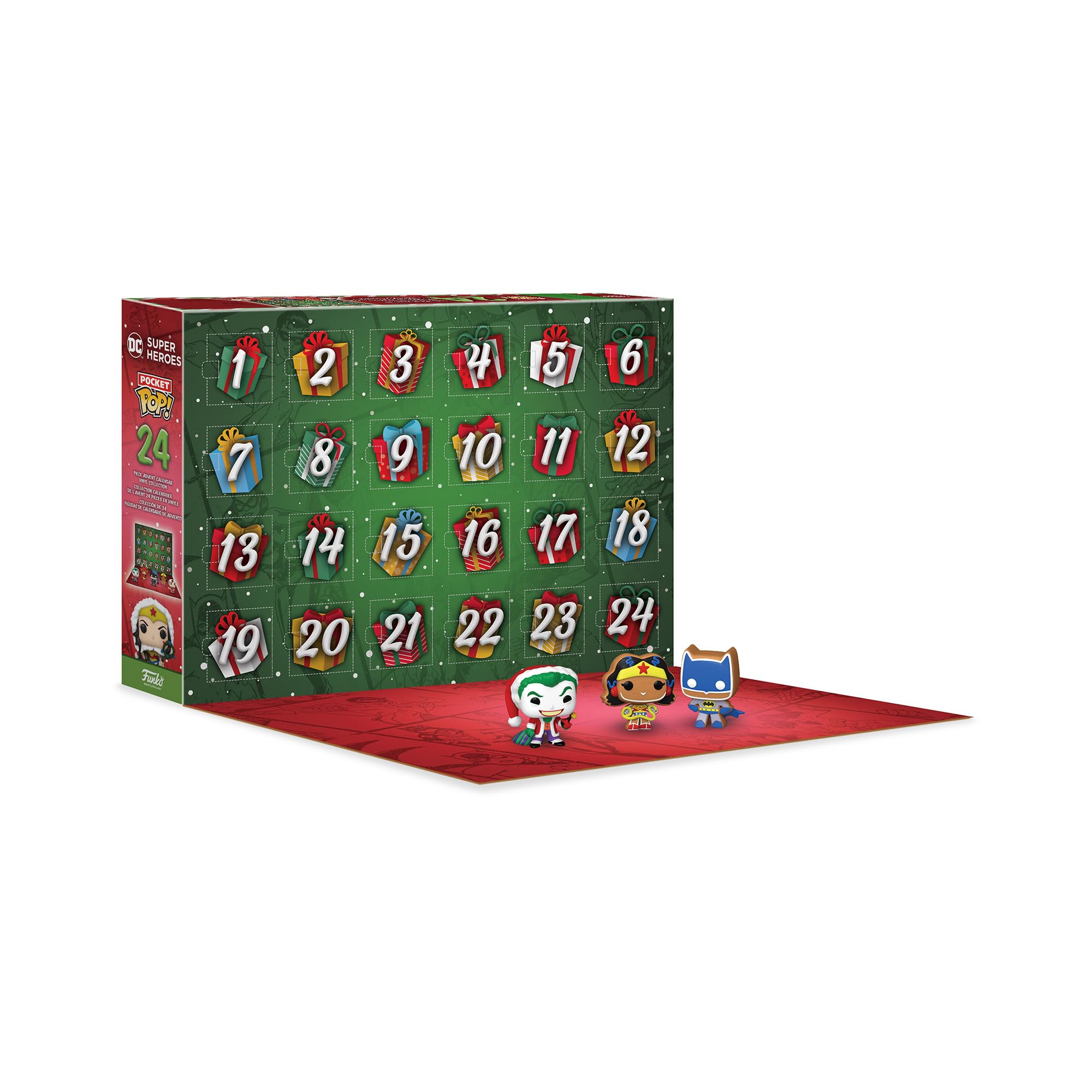 Foto 3 pulgar | Calendario De Adviento Funko Pop! Dc Super Heroes 2023 Con 24 Bolsillos - Venta Internacional.