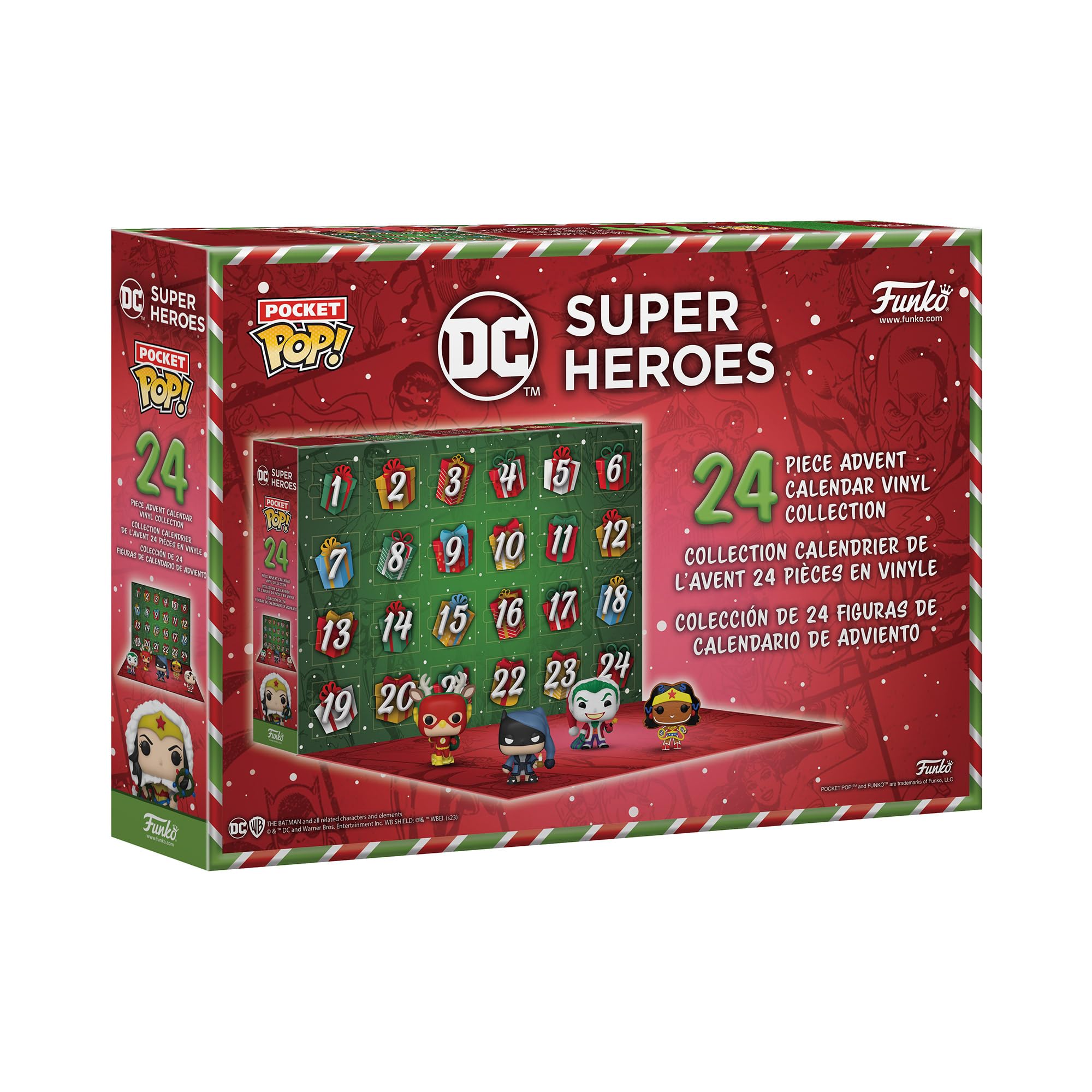 Foto 4 pulgar | Calendario De Adviento Funko Pop! Dc Super Heroes 2023 Con 24 Bolsillos - Venta Internacional.