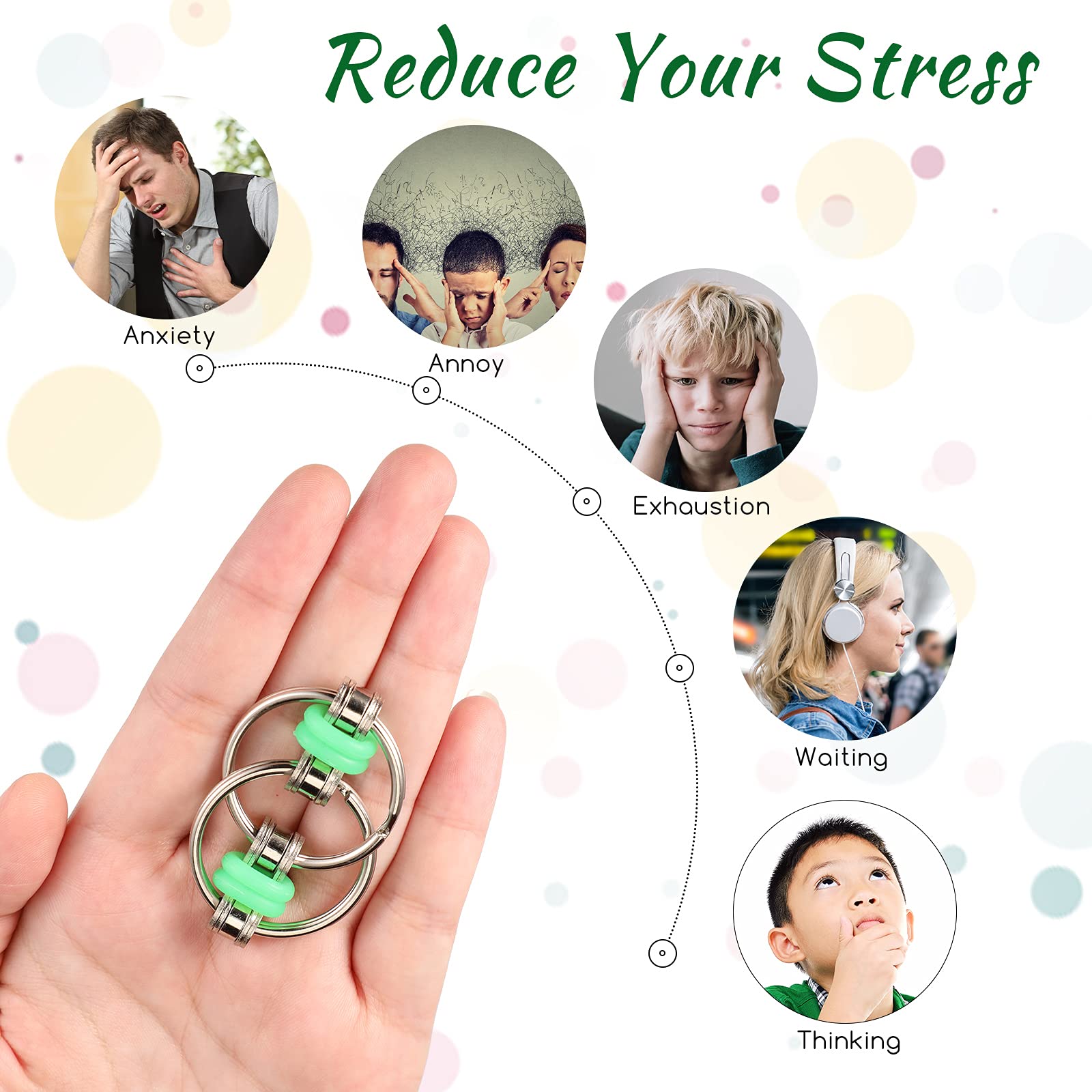Foto 6 | Cadena Para Bicicleta Fidget Flippy Chain Toys Skylety (10 Unidades) - Venta Internacional.