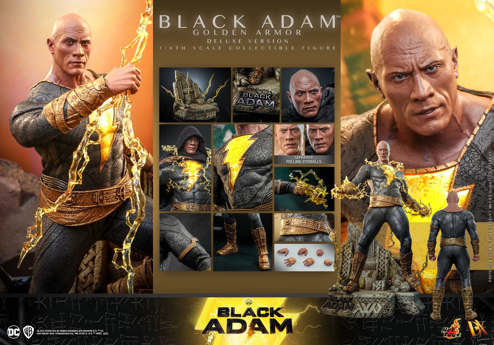 Foto 3 pulgar | Black Adam Golden Armor 1/6 Dc Black Adam Dx Series Hot Toys