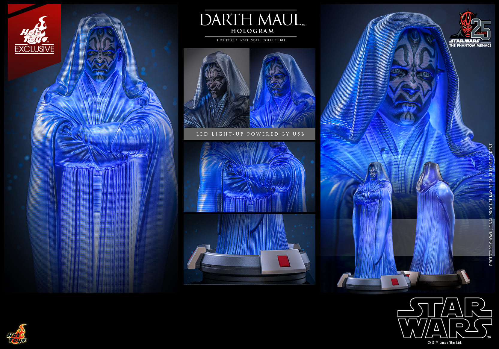 Foto 2 | Holograma Darth Maul Star Wars Phantom Menace Hot Toys