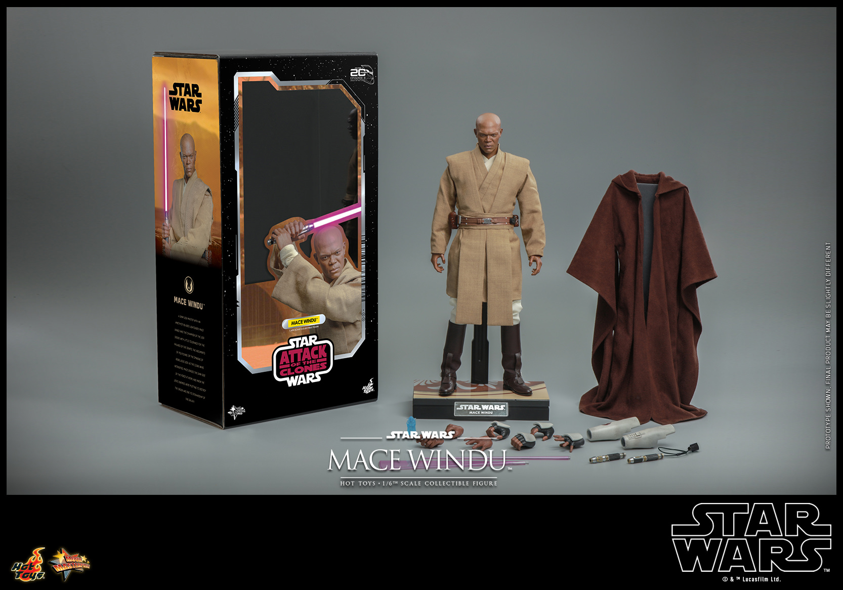 Foto 9 pulgar | Mace Windu 1/6 Star Wars Attack Of The Clones Hot Toys