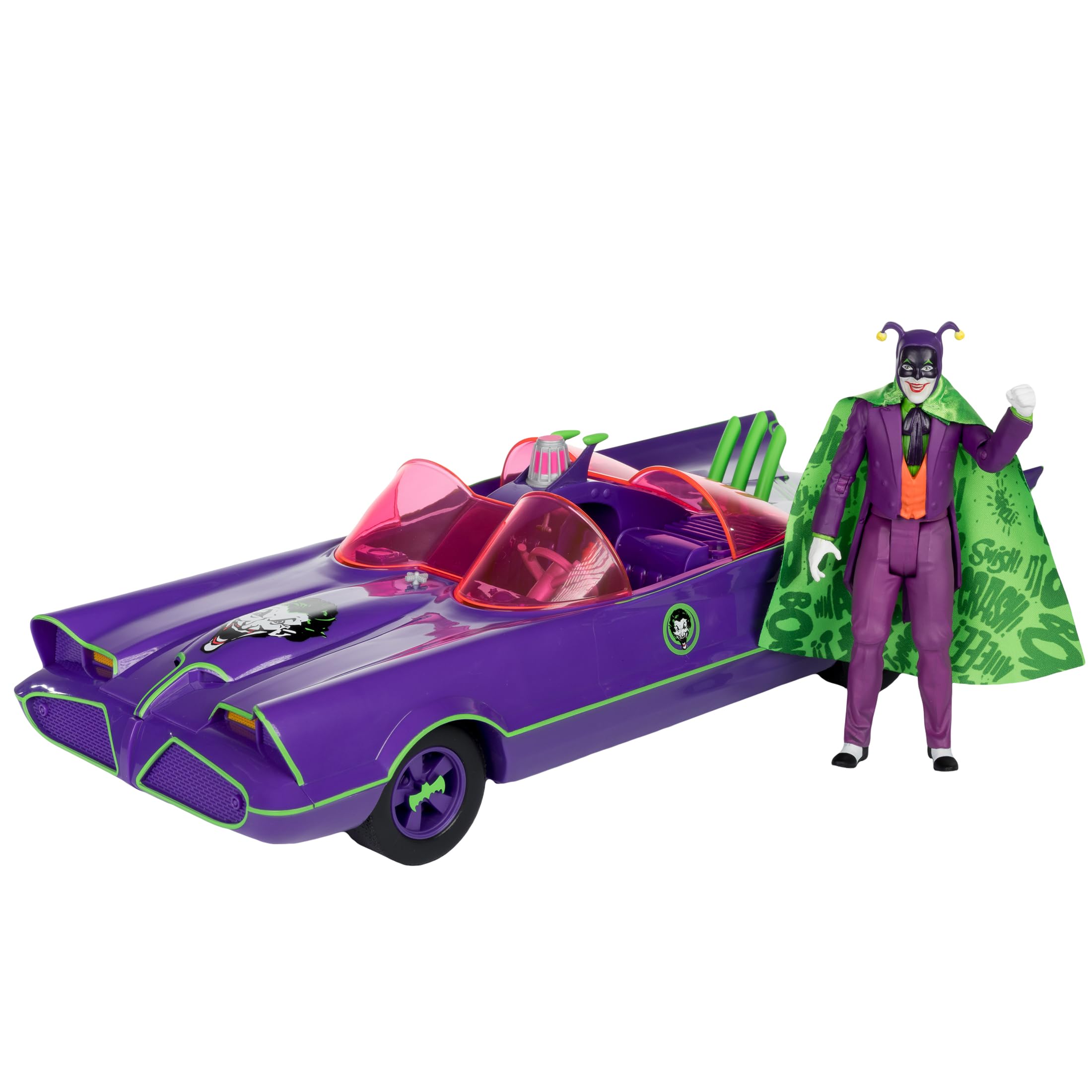 Foto 2 pulgar | Figura De Acción Mcfarlane Toys Dc Retro Batmobile & The Joker - Venta Internacional.