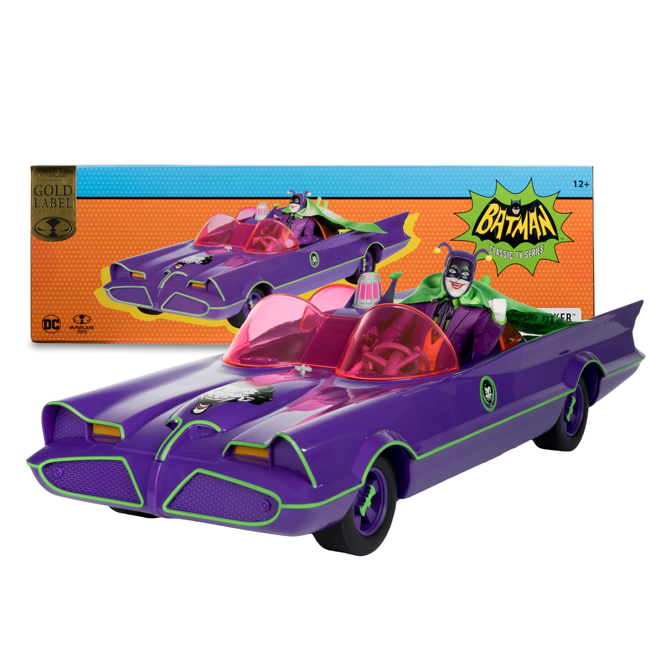 Foto 5 pulgar | Figura De Acción Mcfarlane Toys Dc Retro Batmobile & The Joker - Venta Internacional.