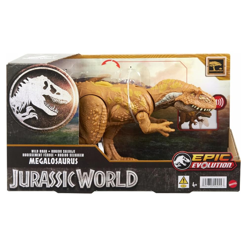 Foto 8 pulgar | Figura De Dinosaurio Mattel Jurassic World Wild Roar Megalosaurus - Venta Internacional.
