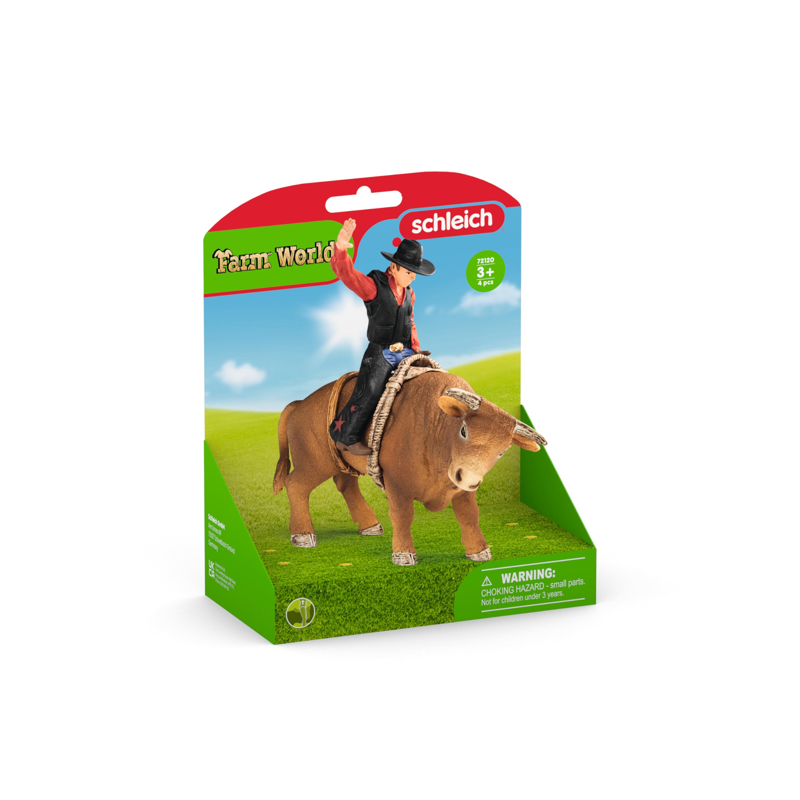 Foto 3 pulgar | Juego De Juguetes Schleich Farm World Cowboy Bull Riding, 4 Piezas, Más De 3 Años - Venta Internacional.