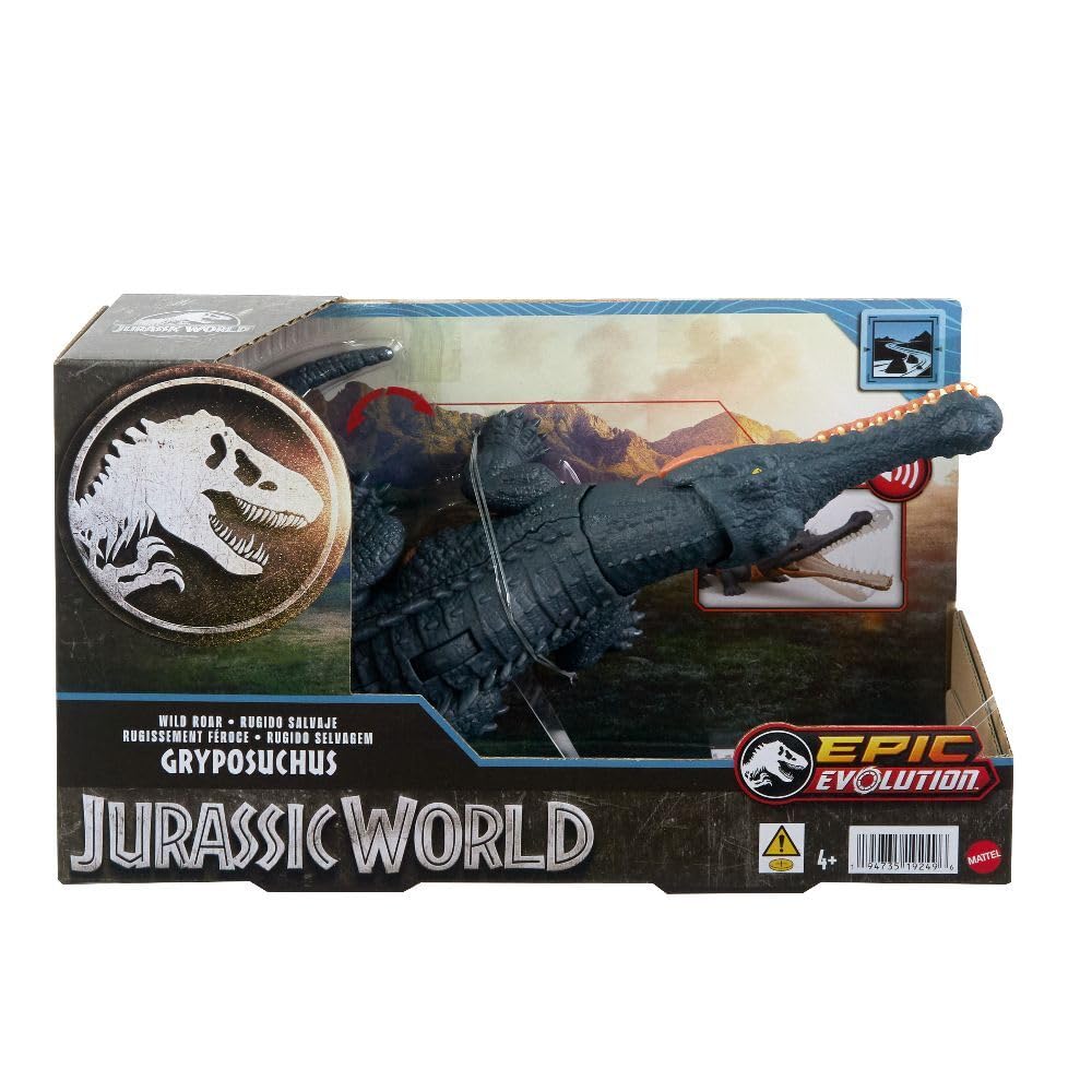 Foto 2 pulgar | Figura De Dinosaurio Mattel Jurassic World Wild Roar Gryposuchus - Venta Internacional.