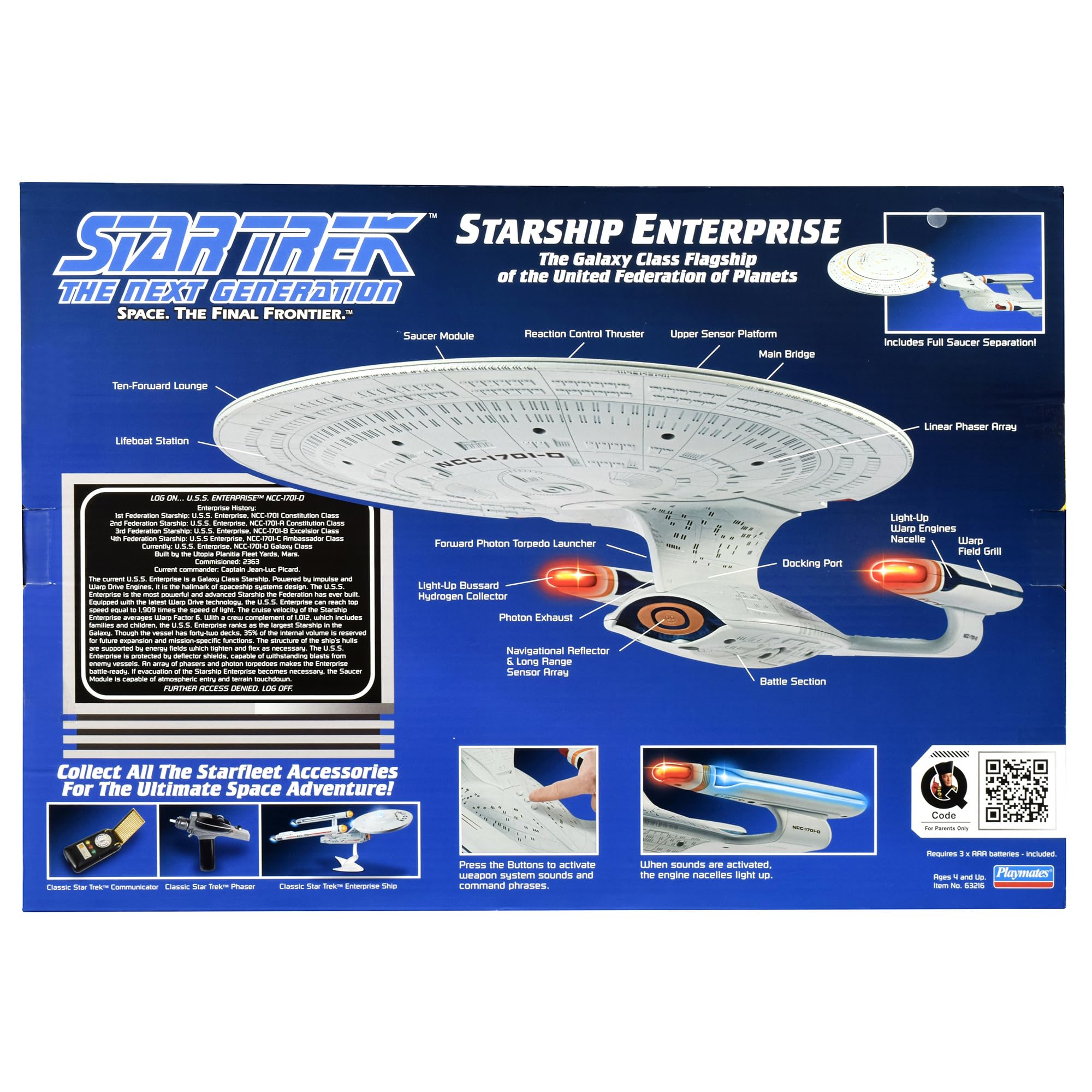 Foto 8 pulgar | Ship Playmates Star Trek Next Generation Enterprise D - Venta Internacional.