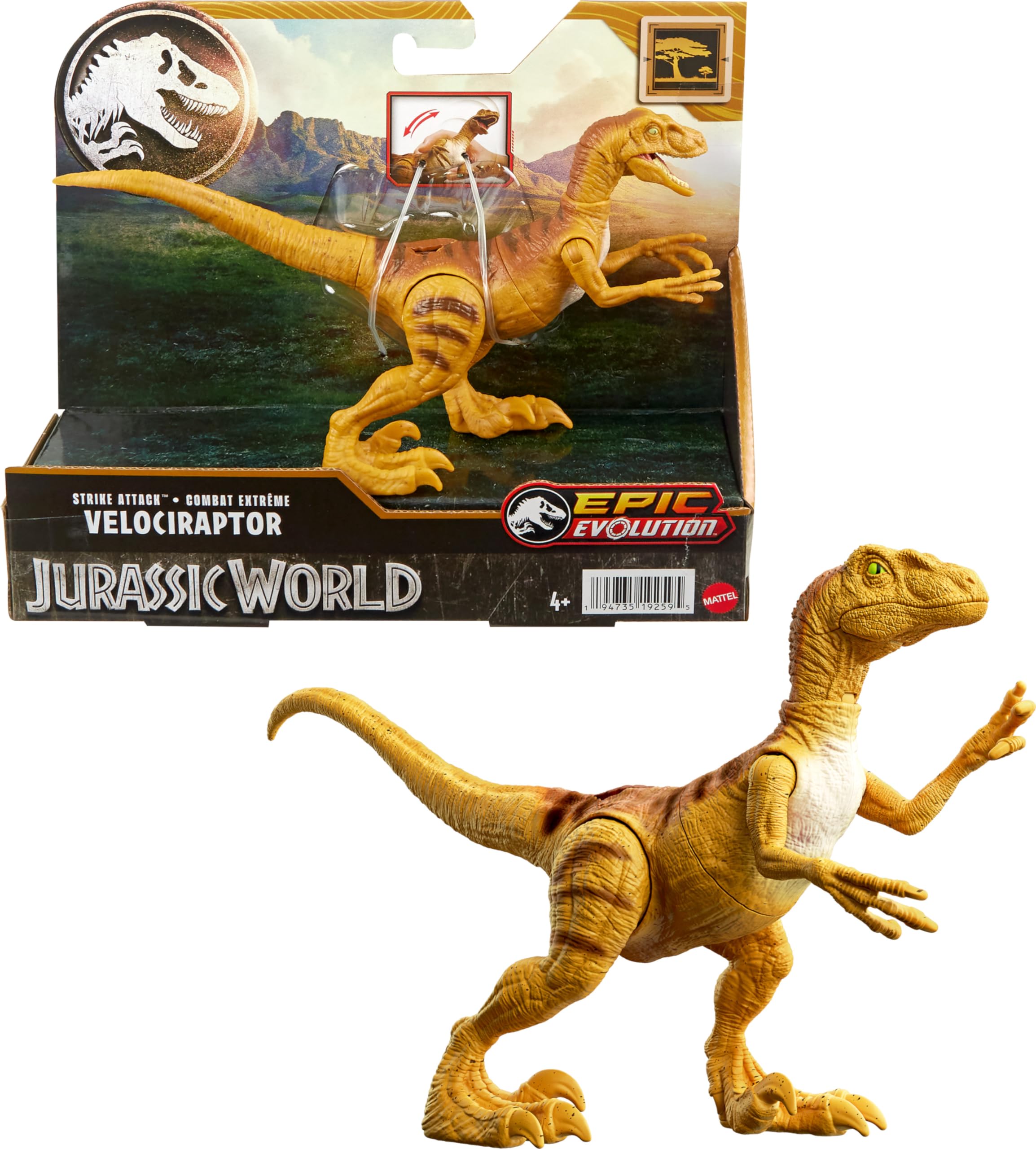 Dinosaurio De Juguete Mattel Jurassic World Strike Attack Velocirraptor - Venta Internacional.