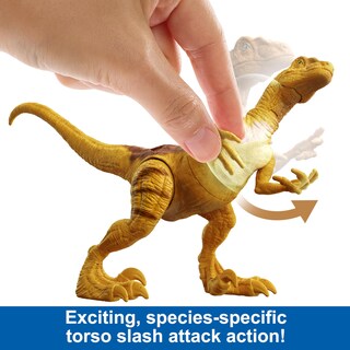Foto 2 | Dinosaurio De Juguete Mattel Jurassic World Strike Attack Velocirraptor - Venta Internacional.