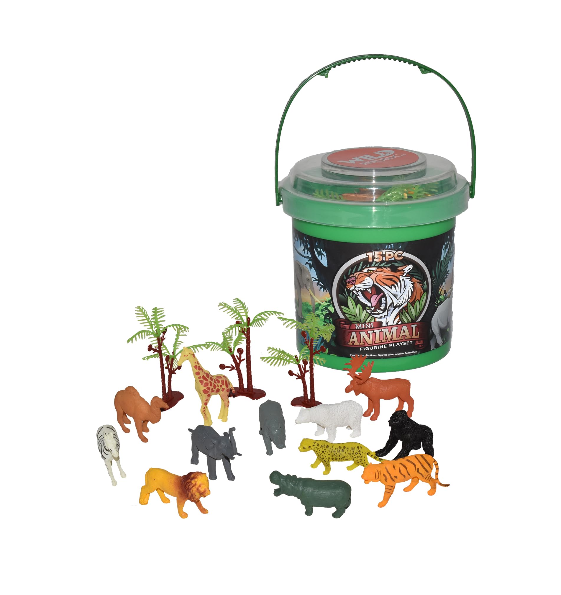 Figura De Juguete Wild Republic Wild Animals, Cubo De 15 Piezas - Venta Internacional.