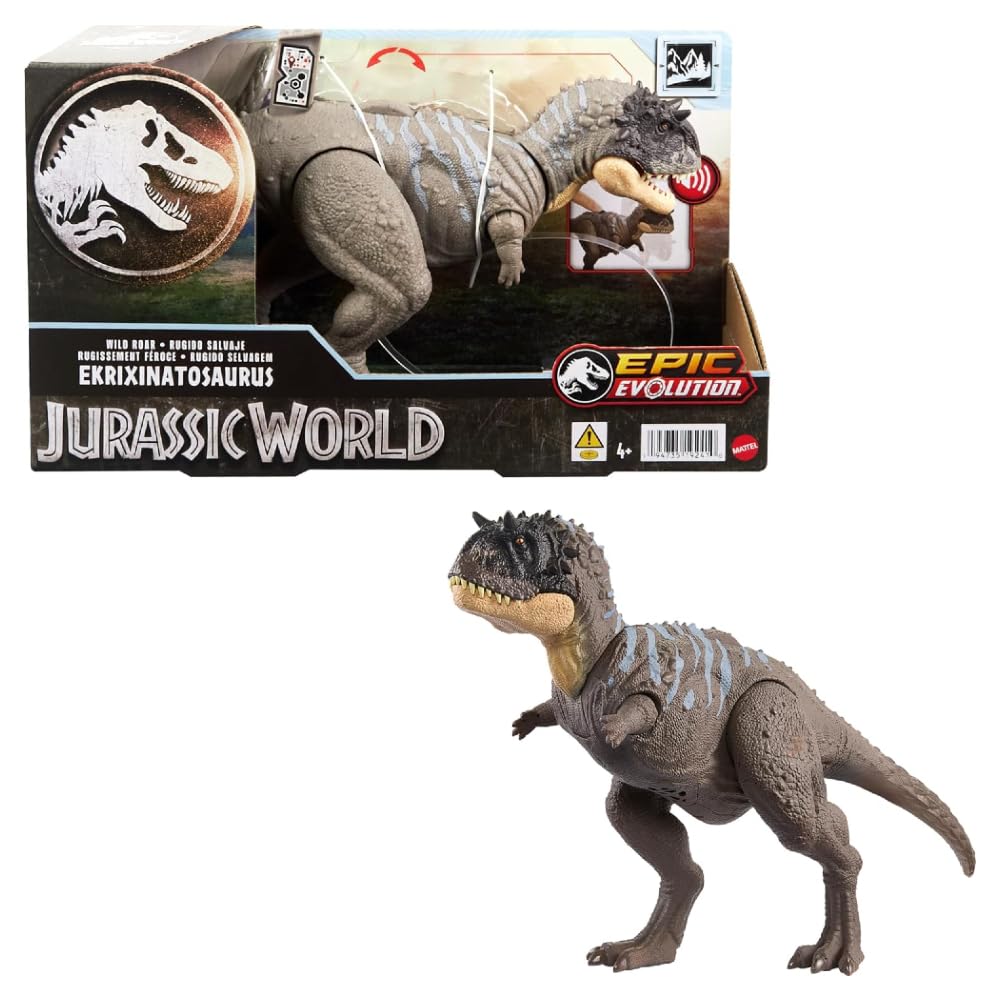 Foto 2 pulgar | Figura De Dinosaurio Mattel Jurassic World Wild Roar Ekrixinatosaurus - Venta Internacional.