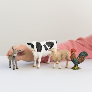 Foto 3 | Set De Animales De Granja Schleich Farm World Con Vaca, Oveja Y Burro - Venta Internacional.