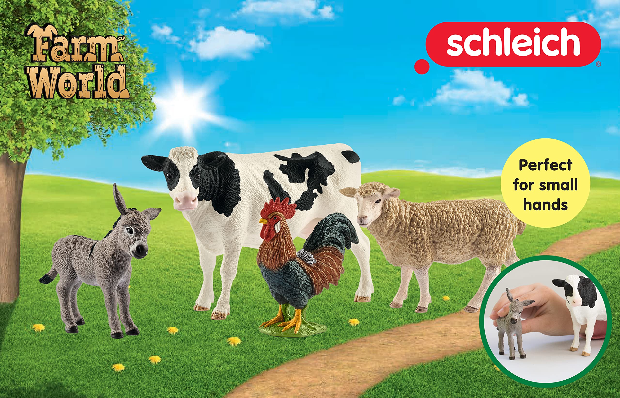 Foto 6 pulgar | Set De Animales De Granja Schleich Farm World Con Vaca, Oveja Y Burro - Venta Internacional.