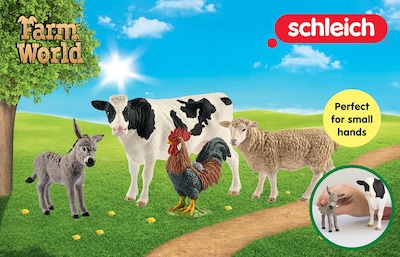 Foto 5 | Set De Animales De Granja Schleich Farm World Con Vaca, Oveja Y Burro - Venta Internacional.