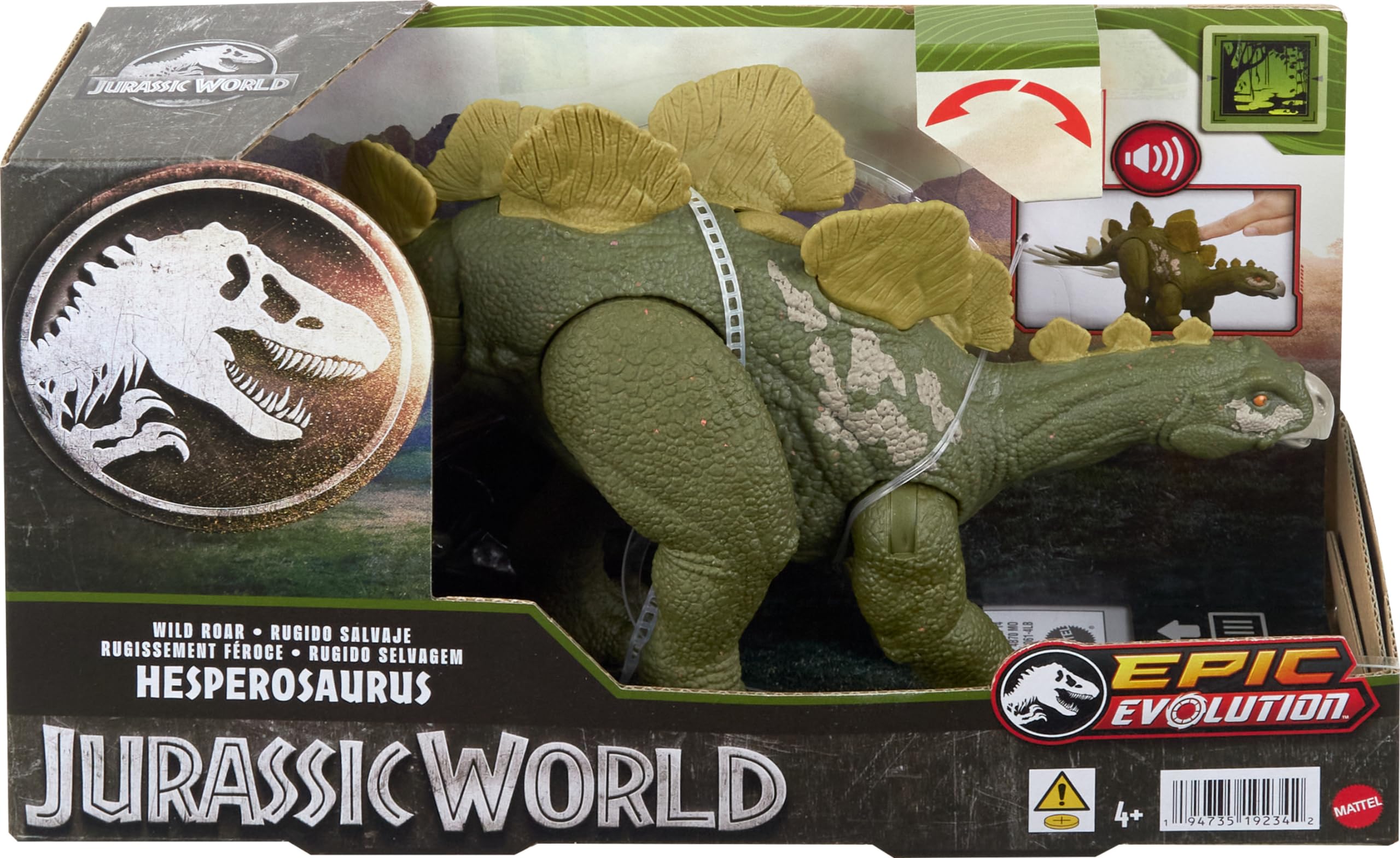 Foto 8 pulgar | Figura De Dinosaurio Mattel Jurassic World Wild Roar Hesperosaurus - Venta Internacional.