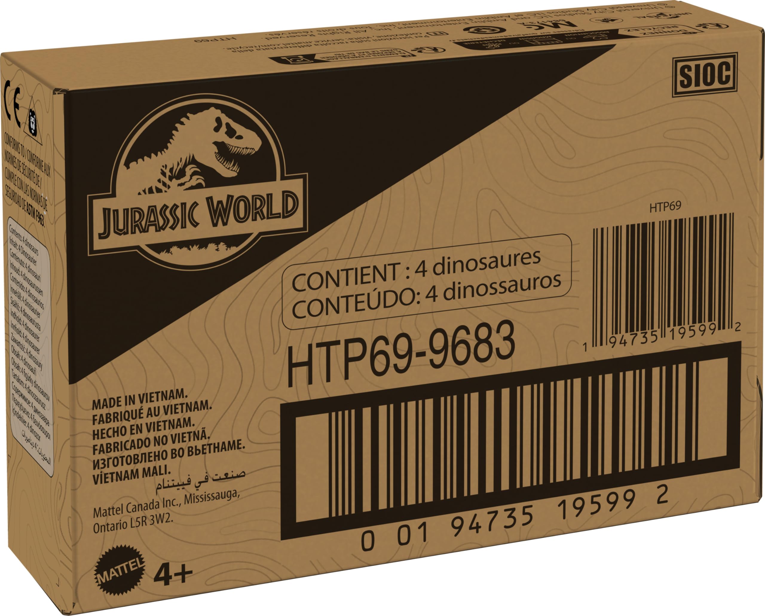 Foto 7 pulgar | Jurassic World De Toy Mattel, Paquete De 4 Unidades, Transforma Huevos En Dinosaurios - Venta Internacional.