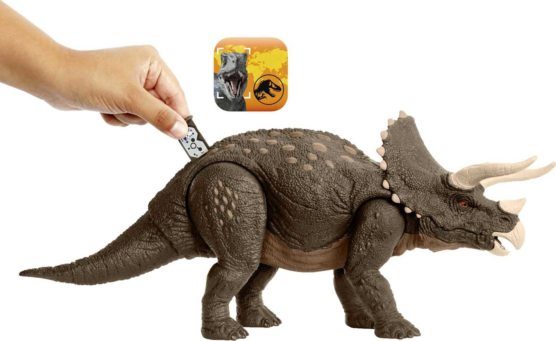Foto 3 pulgar | Juguete De Dinosaurio Mattel Jurassic World Habitat Defender Triceratops - Venta Internacional.
