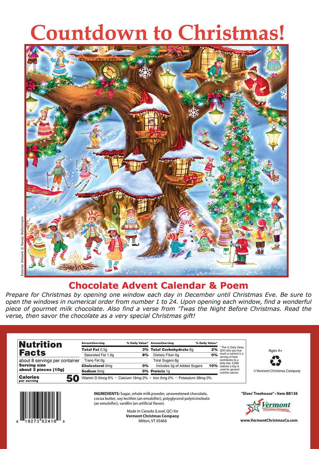 Foto 3 pulgar | Calendario De Adviento Vermont Christmas Company Elves' Treehouse - Venta Internacional.