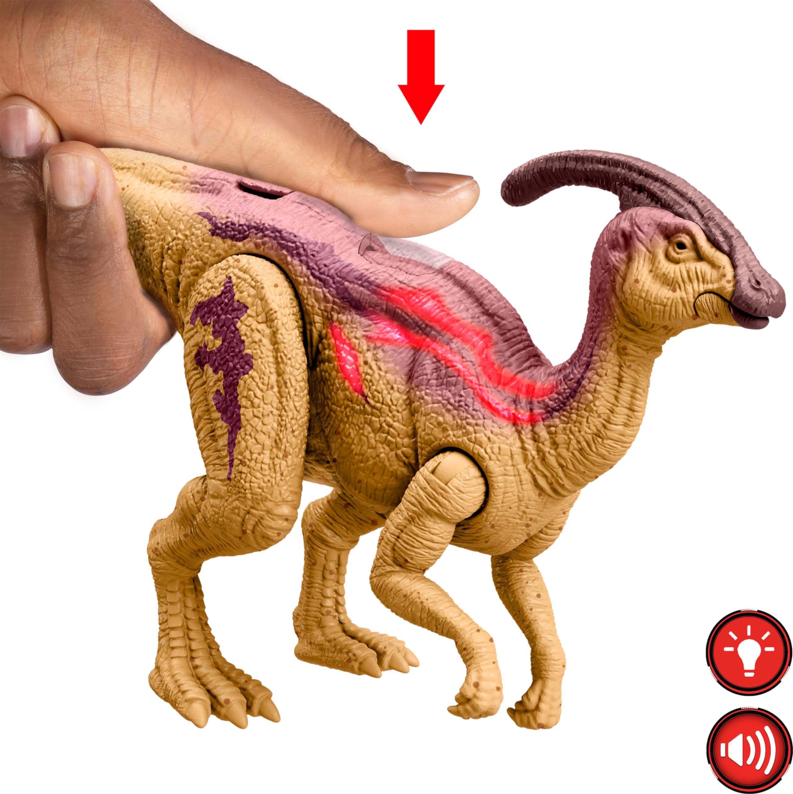 Foto 4 pulgar | Figura De Dinosaurio Jurassic World Wild Roar Parasaurolophus - Venta Internacional.