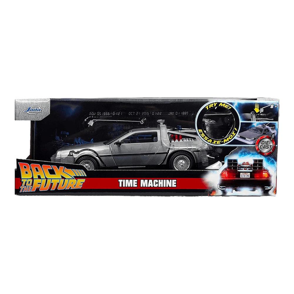 Vehículo Delorean Time Machine con Luz Escala 1:24 de Jada Toys - ¡Revive la emoción de Volver al Futuro!