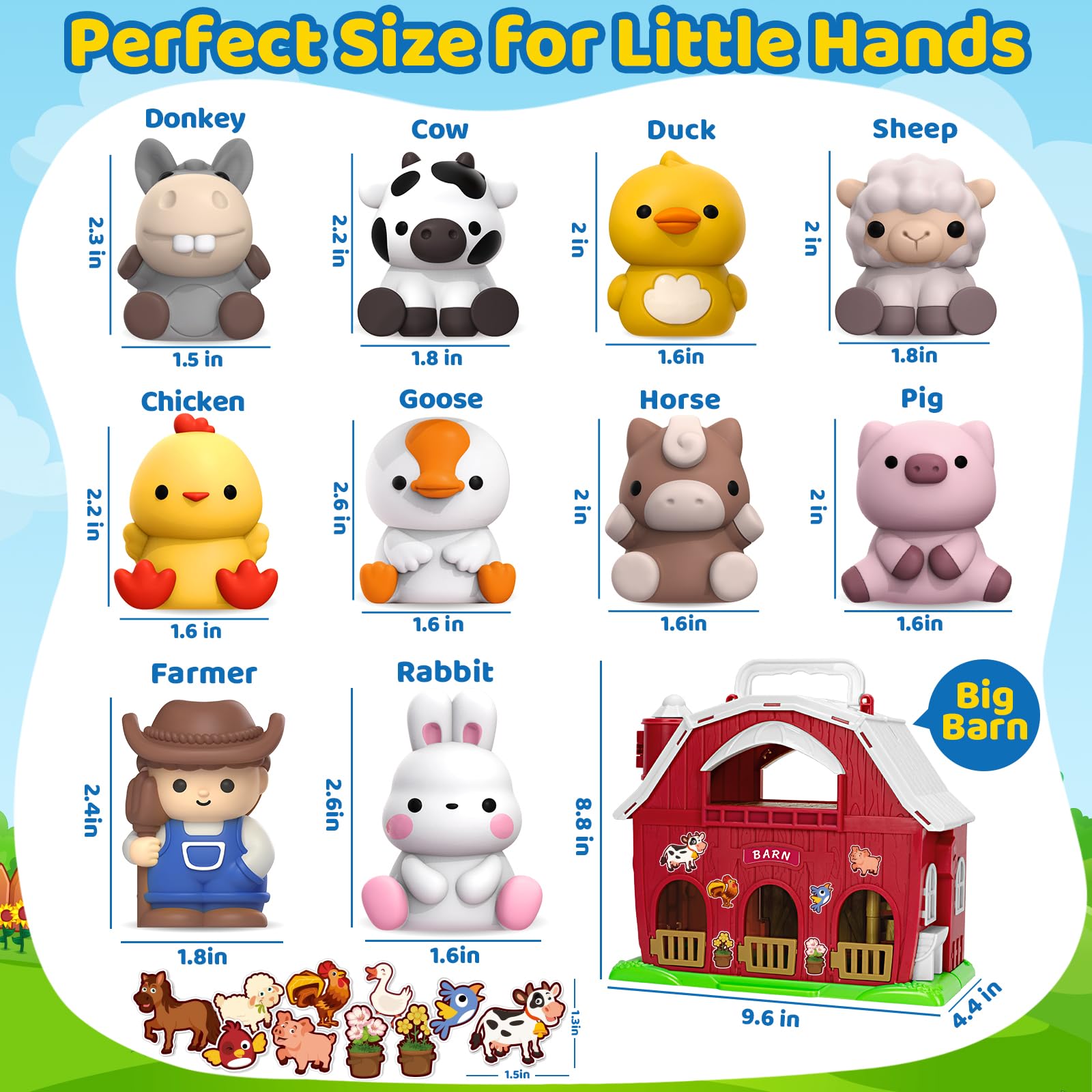 Foto 3 pulgar | Set De Juego Toy Big Red Barn Farm Animal Para Niños De 1 A 3 Años - Venta Internacional.