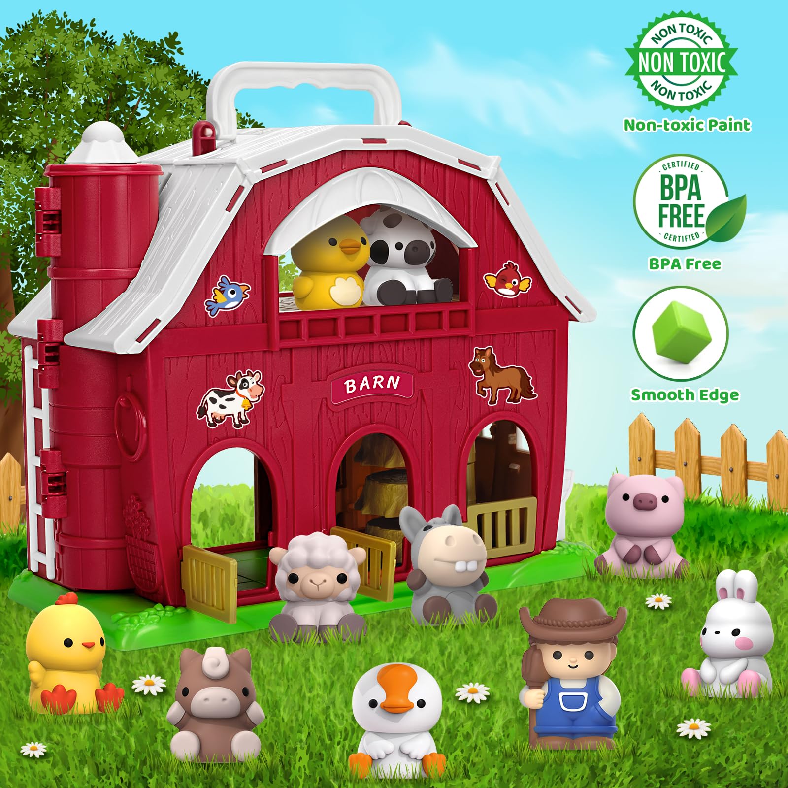 Foto 4 pulgar | Set De Juego Toy Big Red Barn Farm Animal Para Niños De 1 A 3 Años - Venta Internacional.