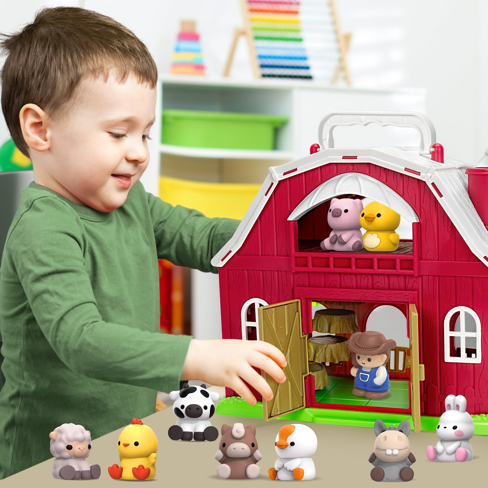 Foto 5 pulgar | Set De Juego Toy Big Red Barn Farm Animal Para Niños De 1 A 3 Años - Venta Internacional.