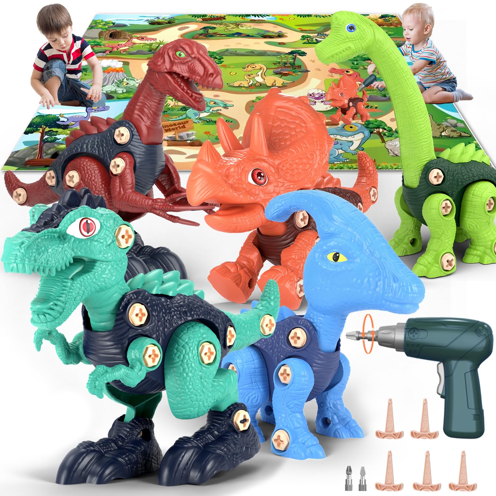 Foto 2 pulgar | Building Dinosaur Toys Jasonwell Kids Stem Con Tapete De Juego - Venta Internacional.