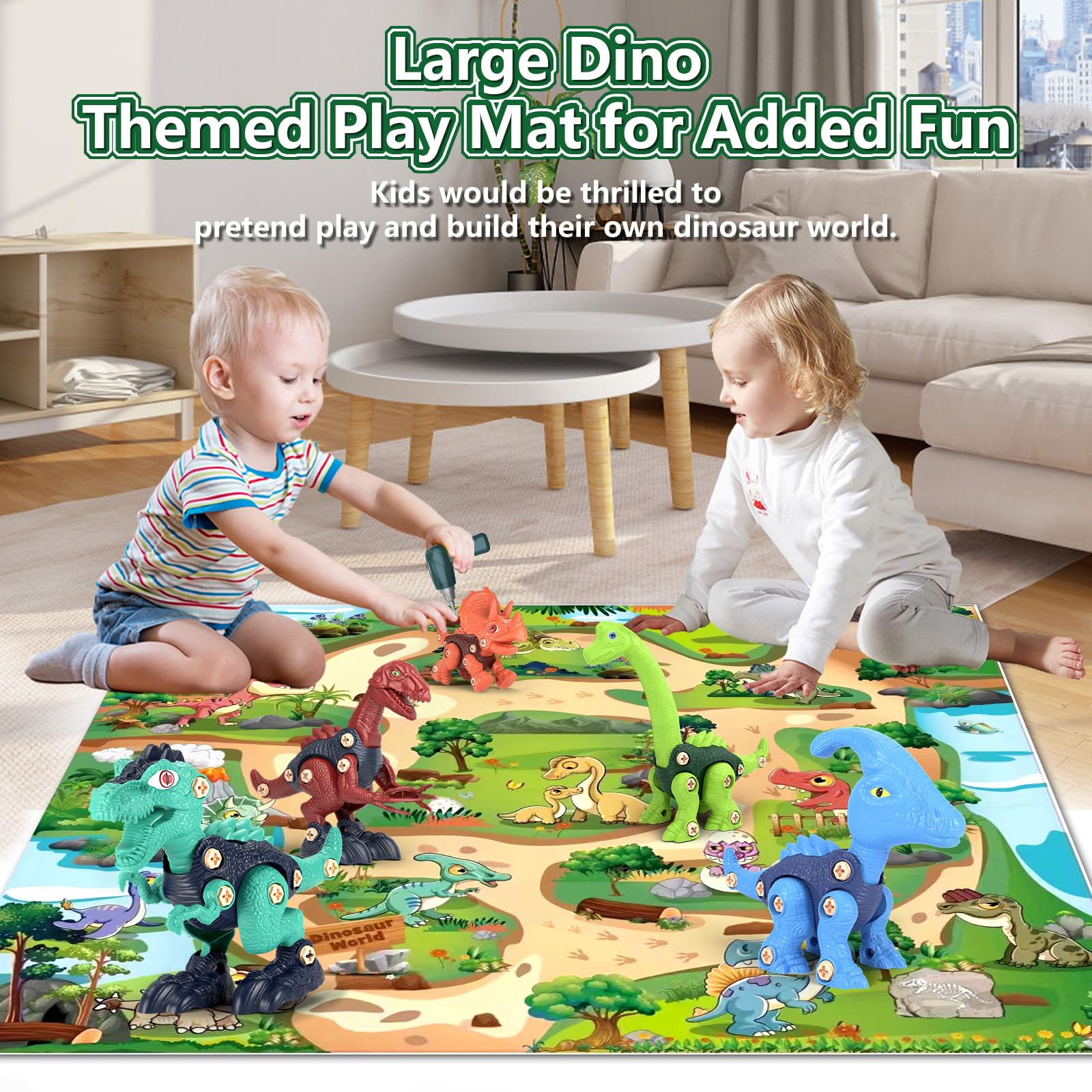 Foto 4 pulgar | Building Dinosaur Toys Jasonwell Kids Stem Con Tapete De Juego - Venta Internacional.