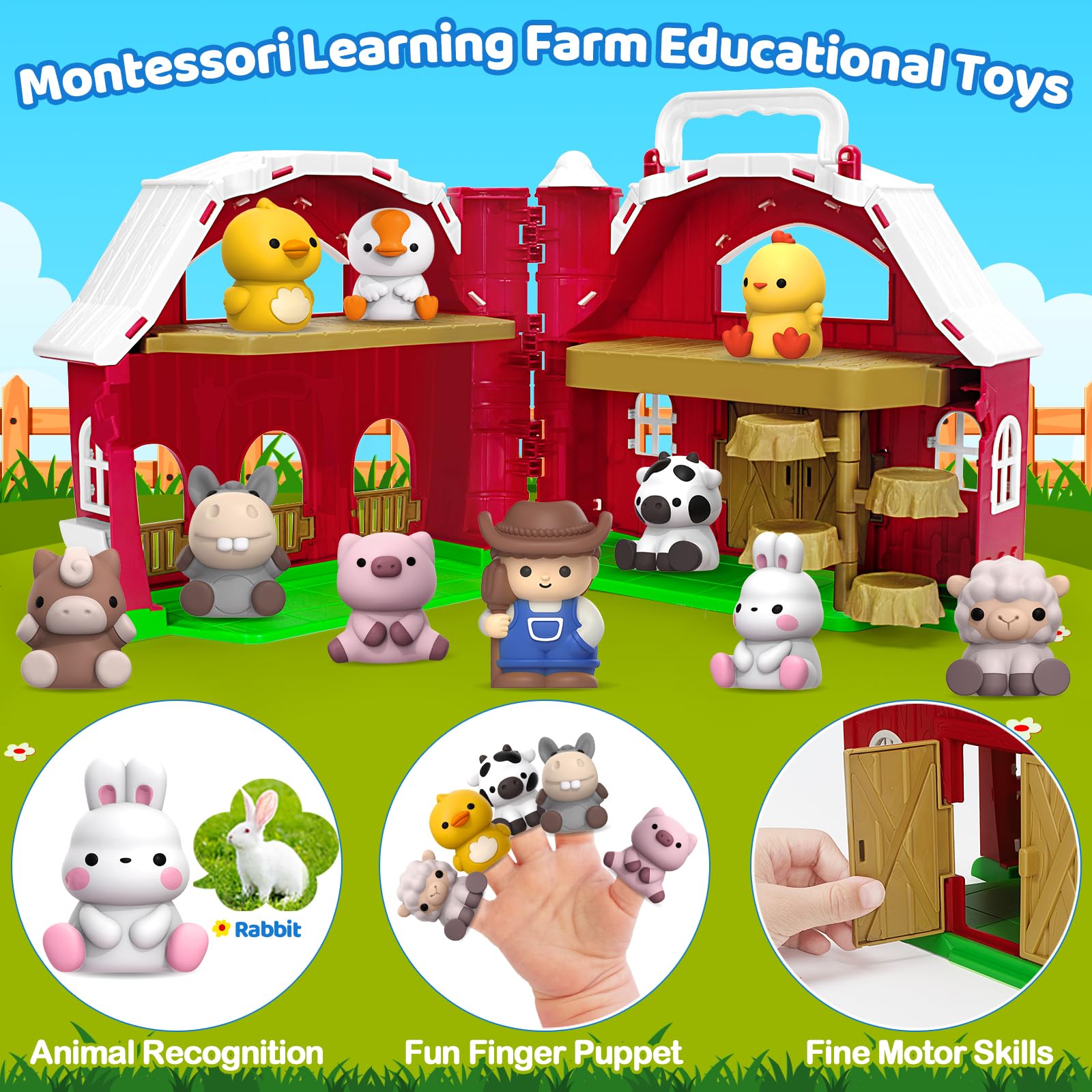 Foto 4 pulgar | Juguete Aigybobo De Farm Animals Big Barn Para 1 A 3 Años Con Figuras - Venta Internacional.