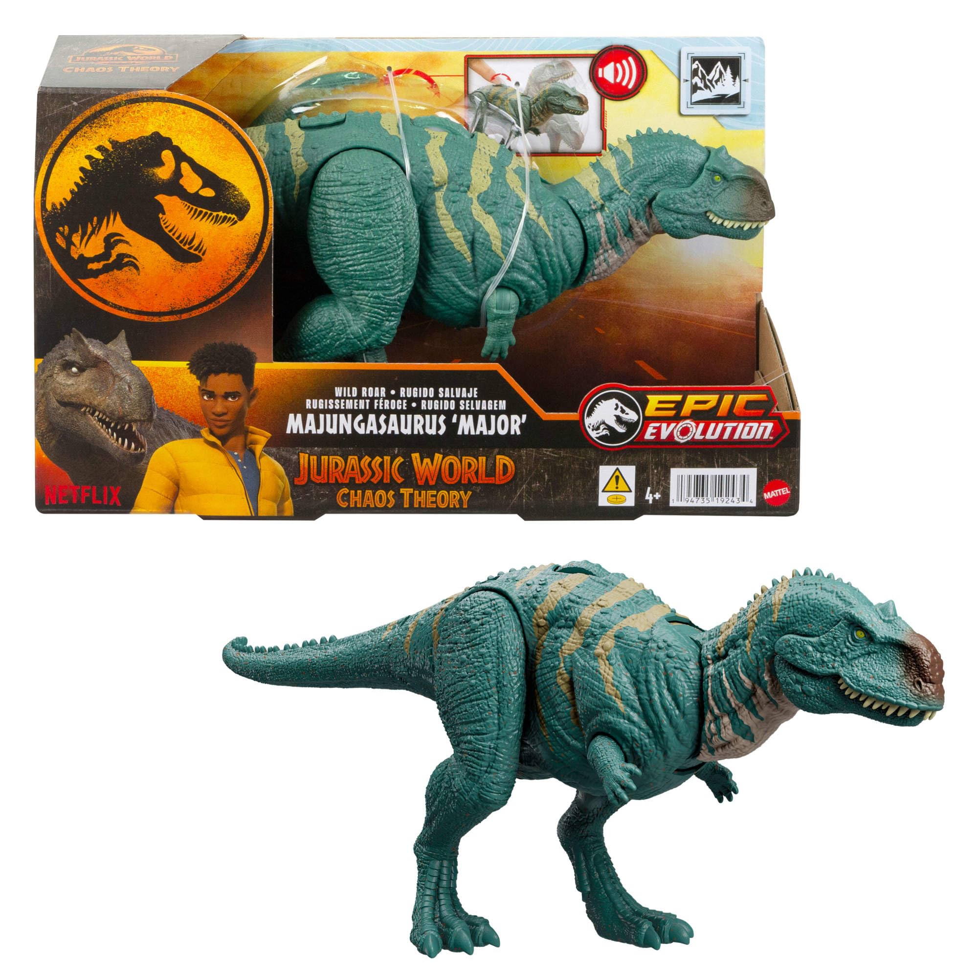 Foto 2 pulgar | Figura De Dinosaurio Mattel Jurassic World Wild Roar Majungasaurus - Venta Internacional.