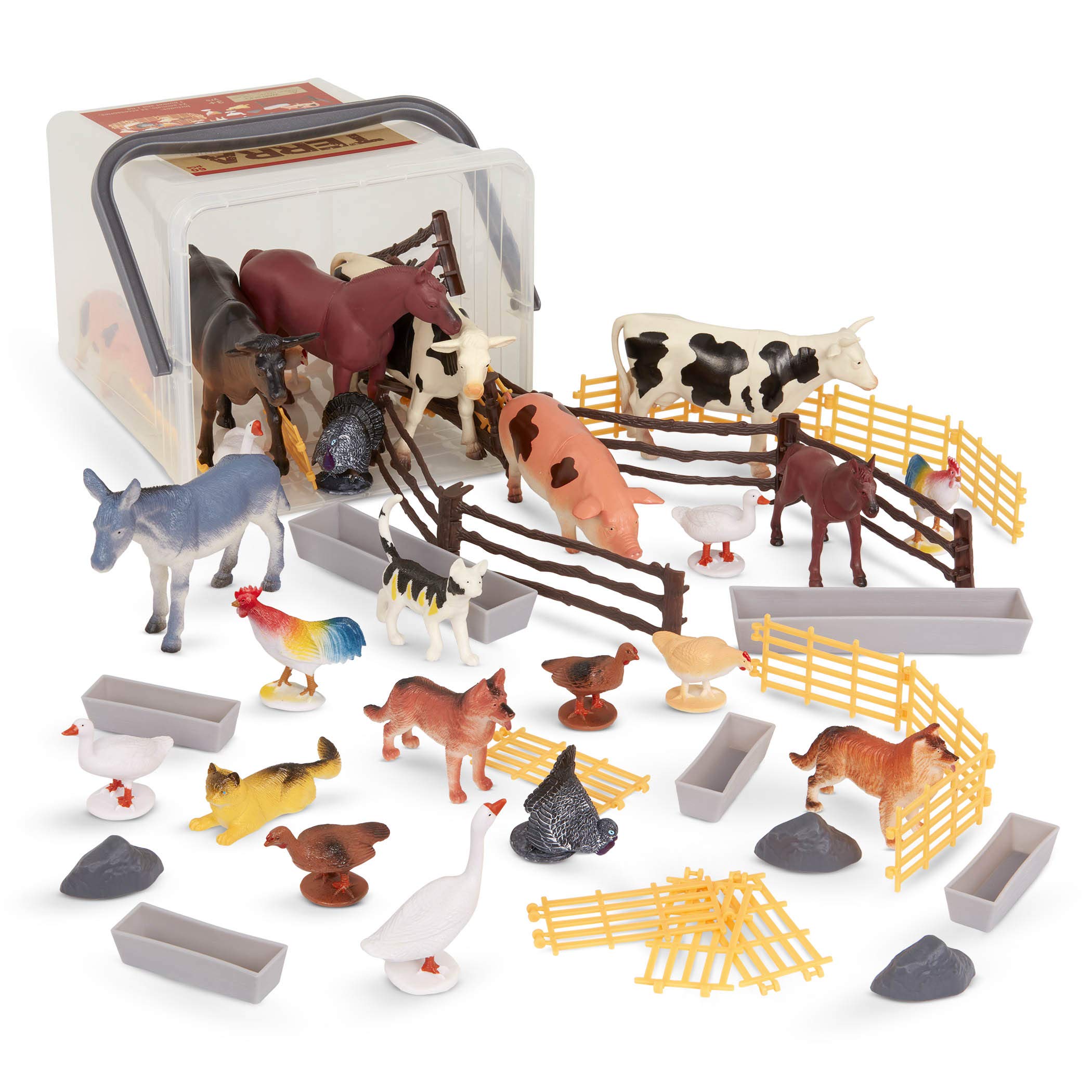 Set De Juguetes Terra By Battat, 60 Unidades, Country World Farm Animals, 3+ - Venta Internacional.