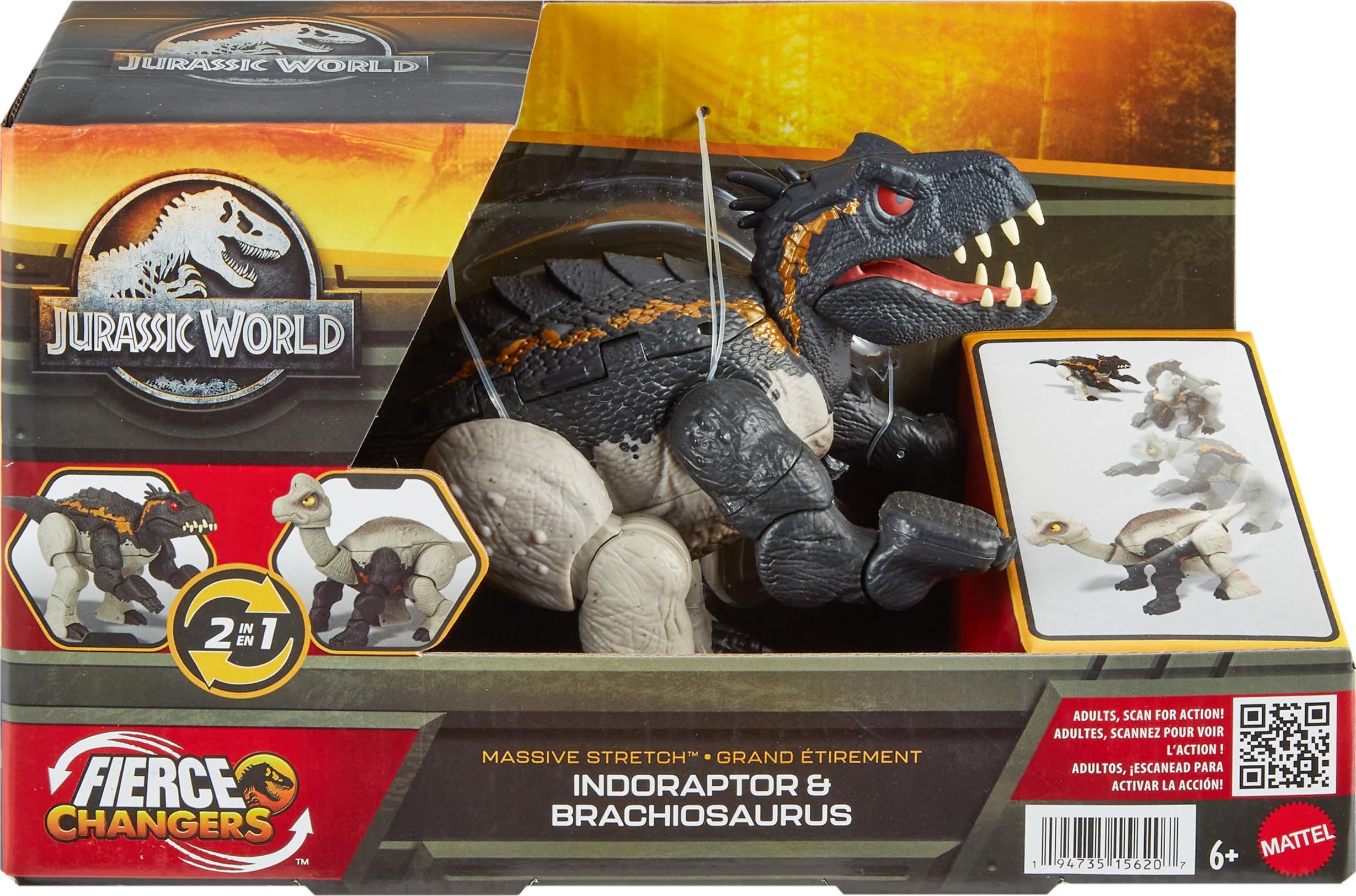 Foto 7 pulgar | Figura De Acción De Dinosaurio Mattel Jurassic World Fierce Changers - Venta Internacional.